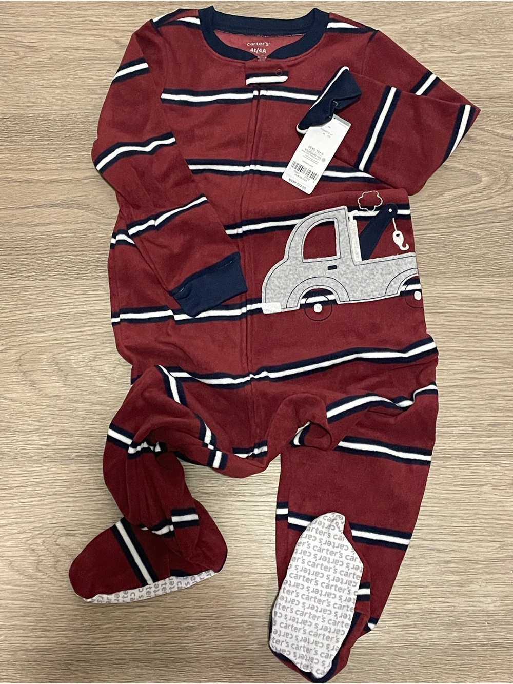 TWIN BOY BUNDLE Carter’s Size 4T NWT Tow Truck Footie pajamas